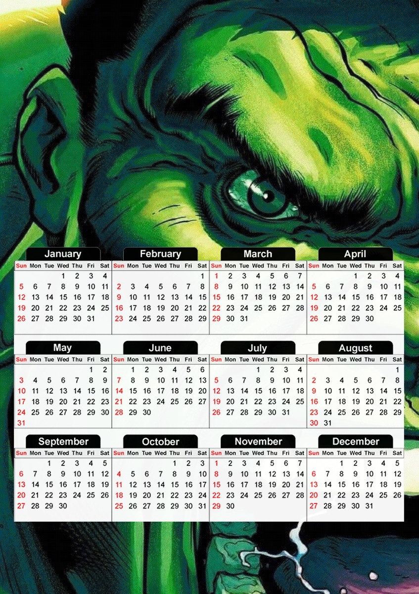  The Angry Green V1 para A3 Photo Calendar 30x43cm