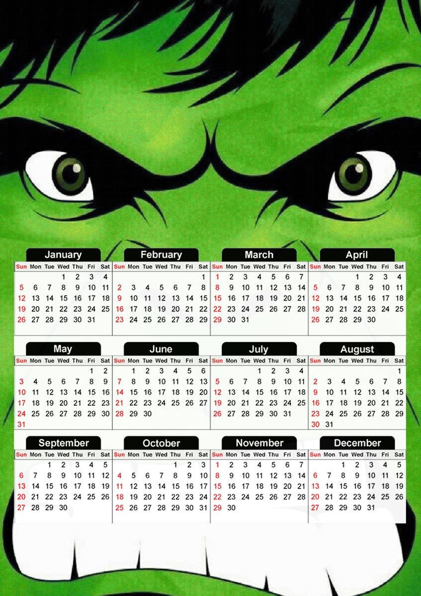  The Angry Green V3 para A3 Photo Calendar 30x43cm