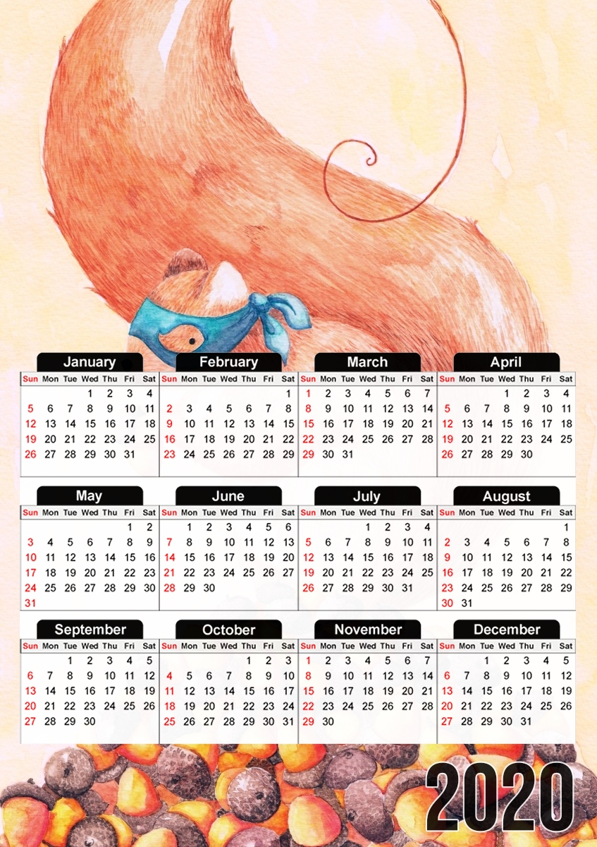  The Bandit Squirrel para A3 Photo Calendar 30x43cm