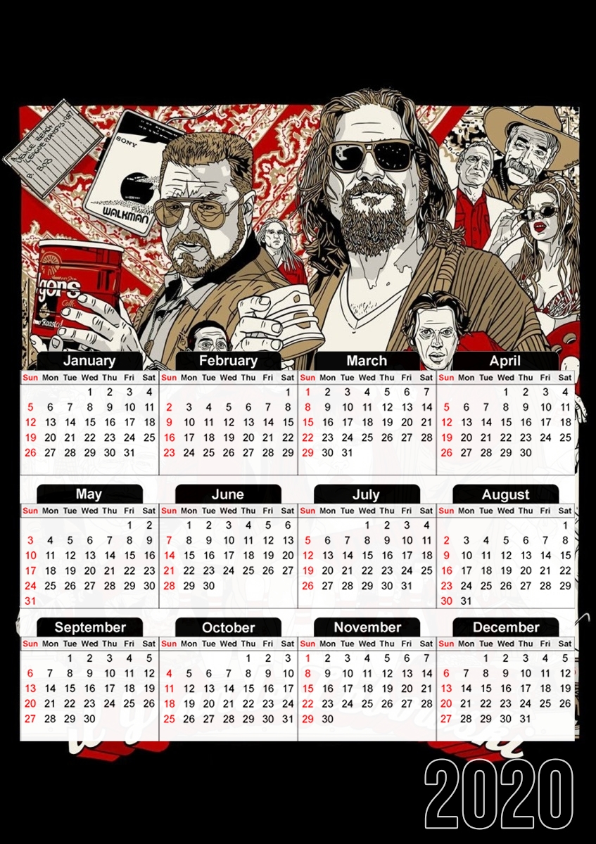  The Big Lebowski para A3 Photo Calendar 30x43cm