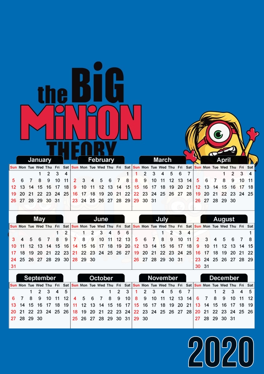  The Big Minion Theory para A3 Photo Calendar 30x43cm