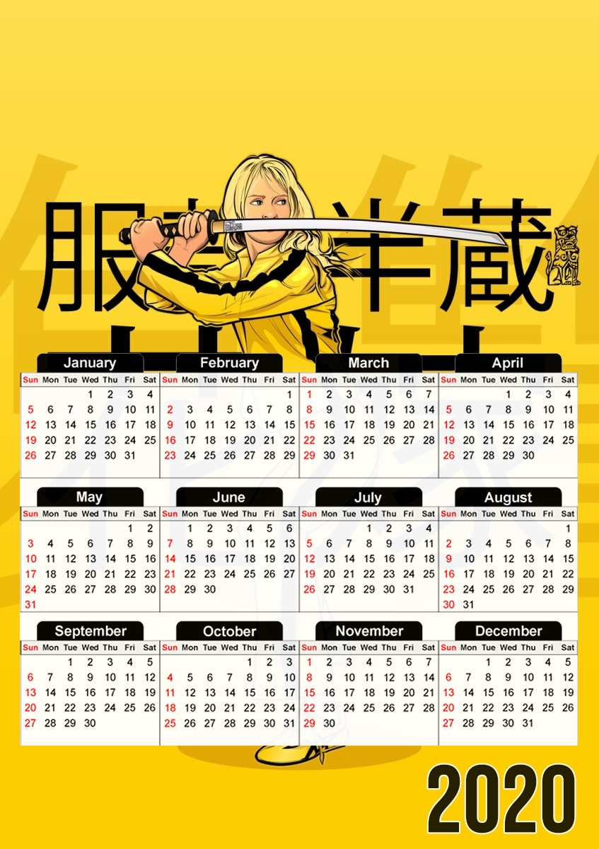  The Bride from Kill Bill para A3 Photo Calendar 30x43cm