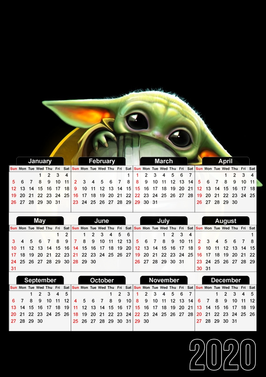  The Child Baby Yoda para A3 Photo Calendar 30x43cm