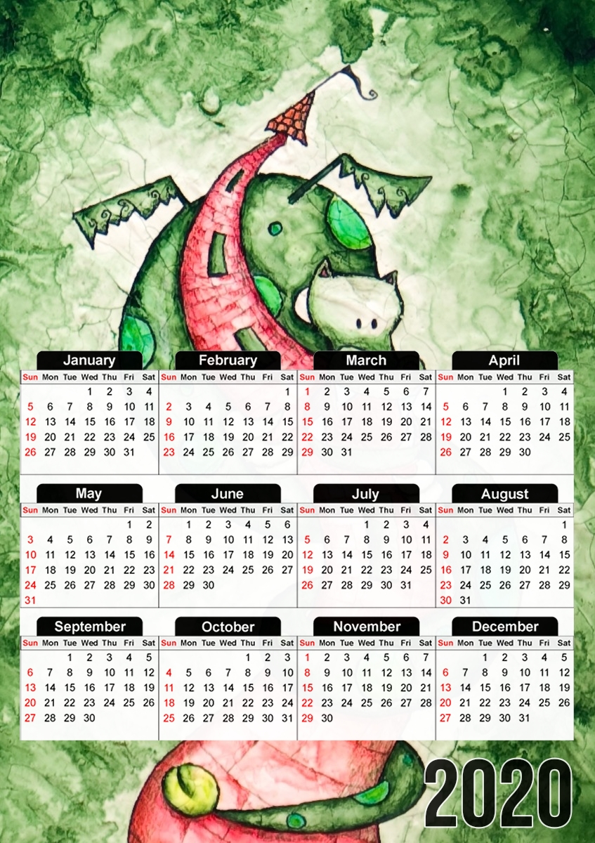  The Dragon and The Tower para A3 Photo Calendar 30x43cm