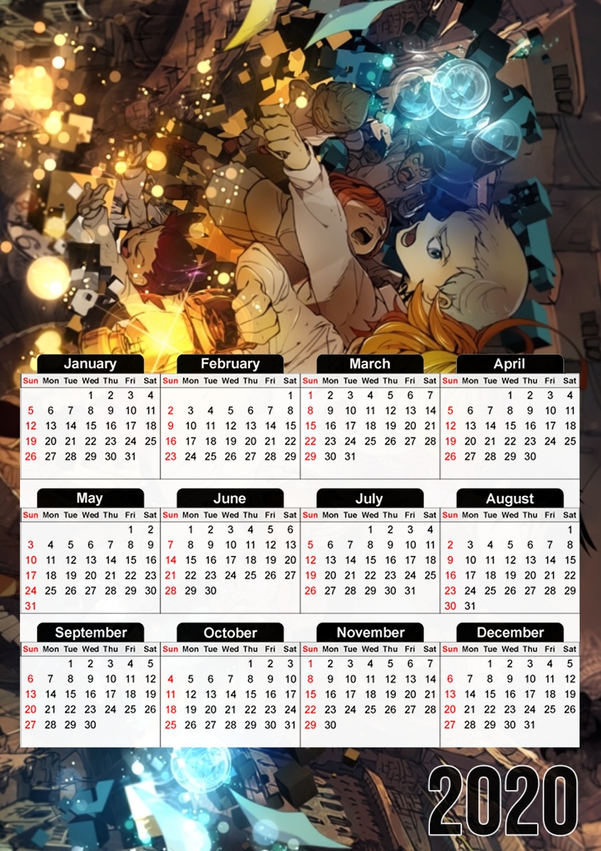  The promised Neverland para A3 Photo Calendar 30x43cm