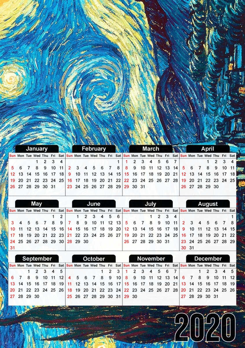  The Starry Night para A3 Photo Calendar 30x43cm
