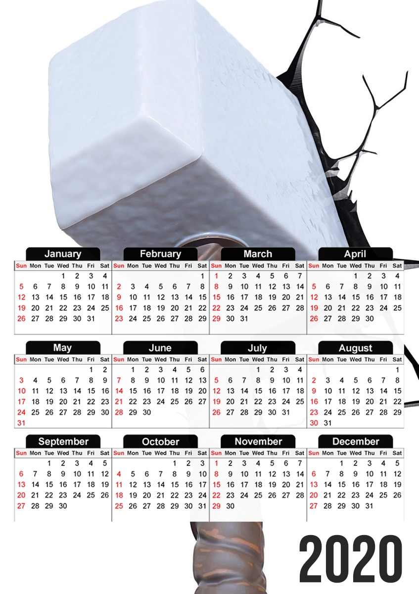  Thor hammer para A3 Photo Calendar 30x43cm