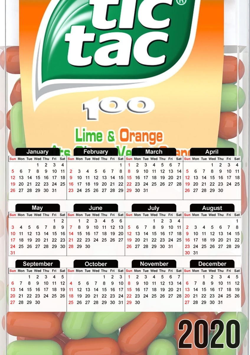  tic Tac Orange Citron para A3 Photo Calendar 30x43cm