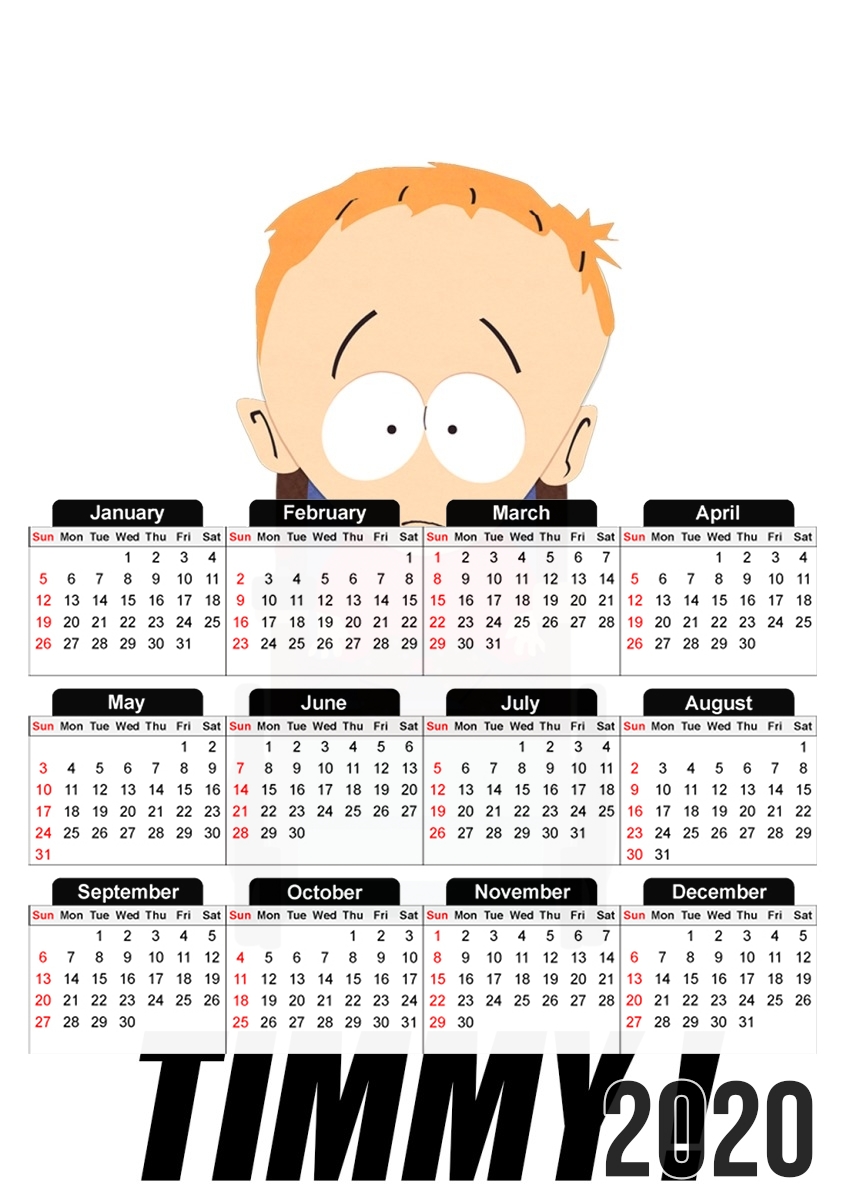  Timmy South Park para A3 Photo Calendar 30x43cm