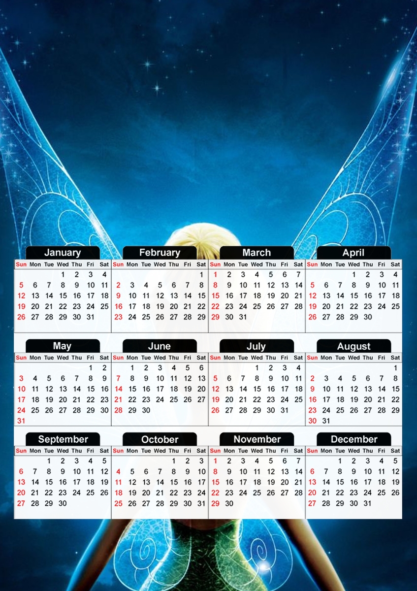  Tinkerbell Secret of the wings para A3 Photo Calendar 30x43cm