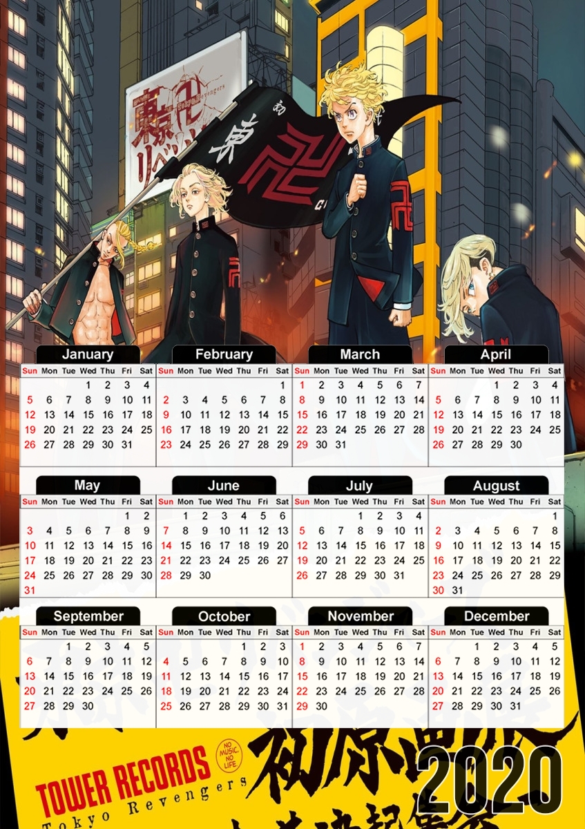  Tokyo Revengers para A3 Photo Calendar 30x43cm