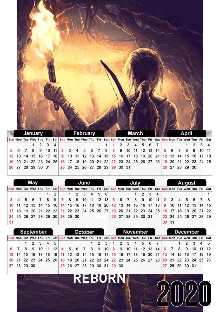  Tomb Raider Reborn para A3 Photo Calendar 30x43cm