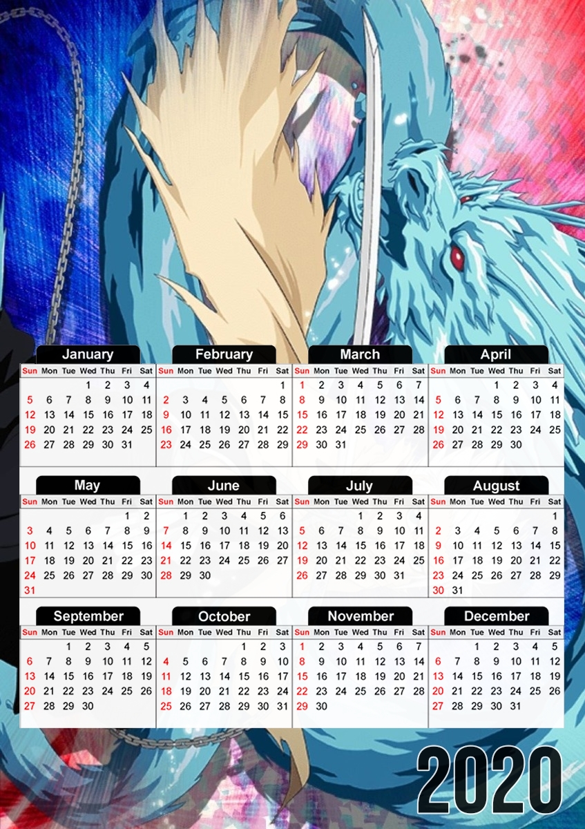  Toshiro Hitsugaya Bleach Sword para A3 Photo Calendar 30x43cm