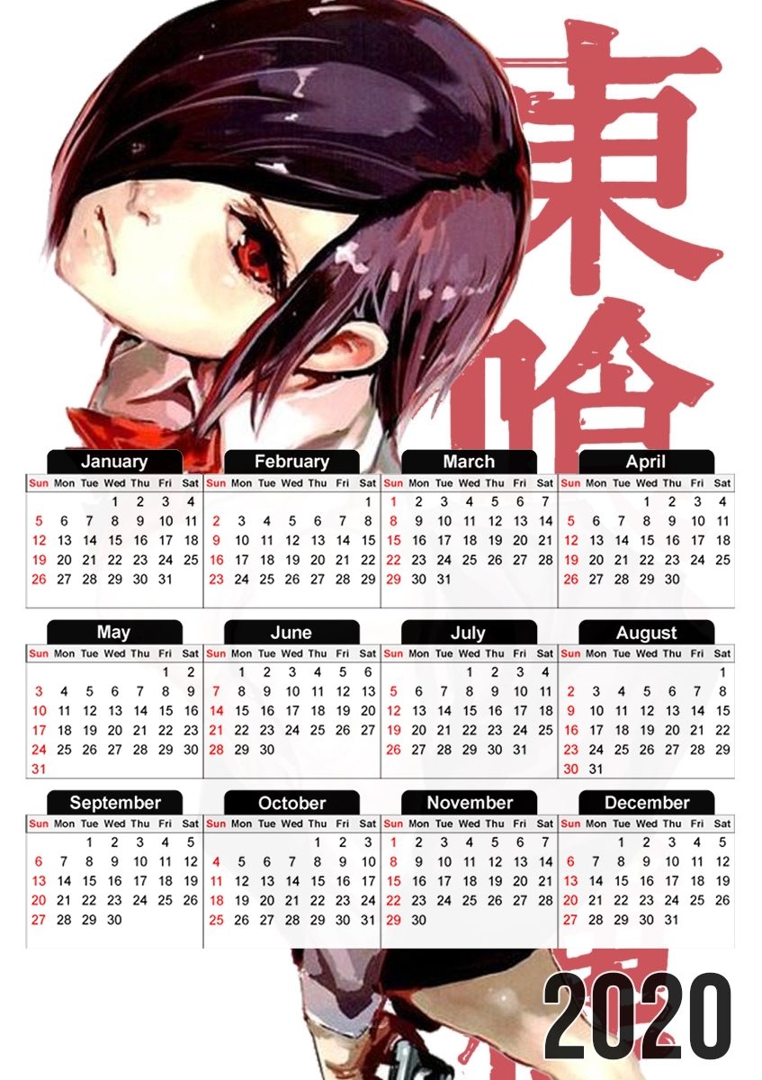  Touka ghoul para A3 Photo Calendar 30x43cm