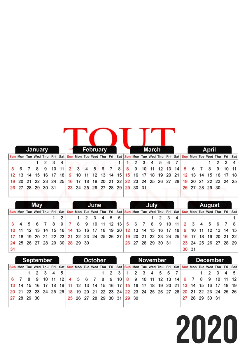  Tour pour la daronne para A3 Photo Calendar 30x43cm