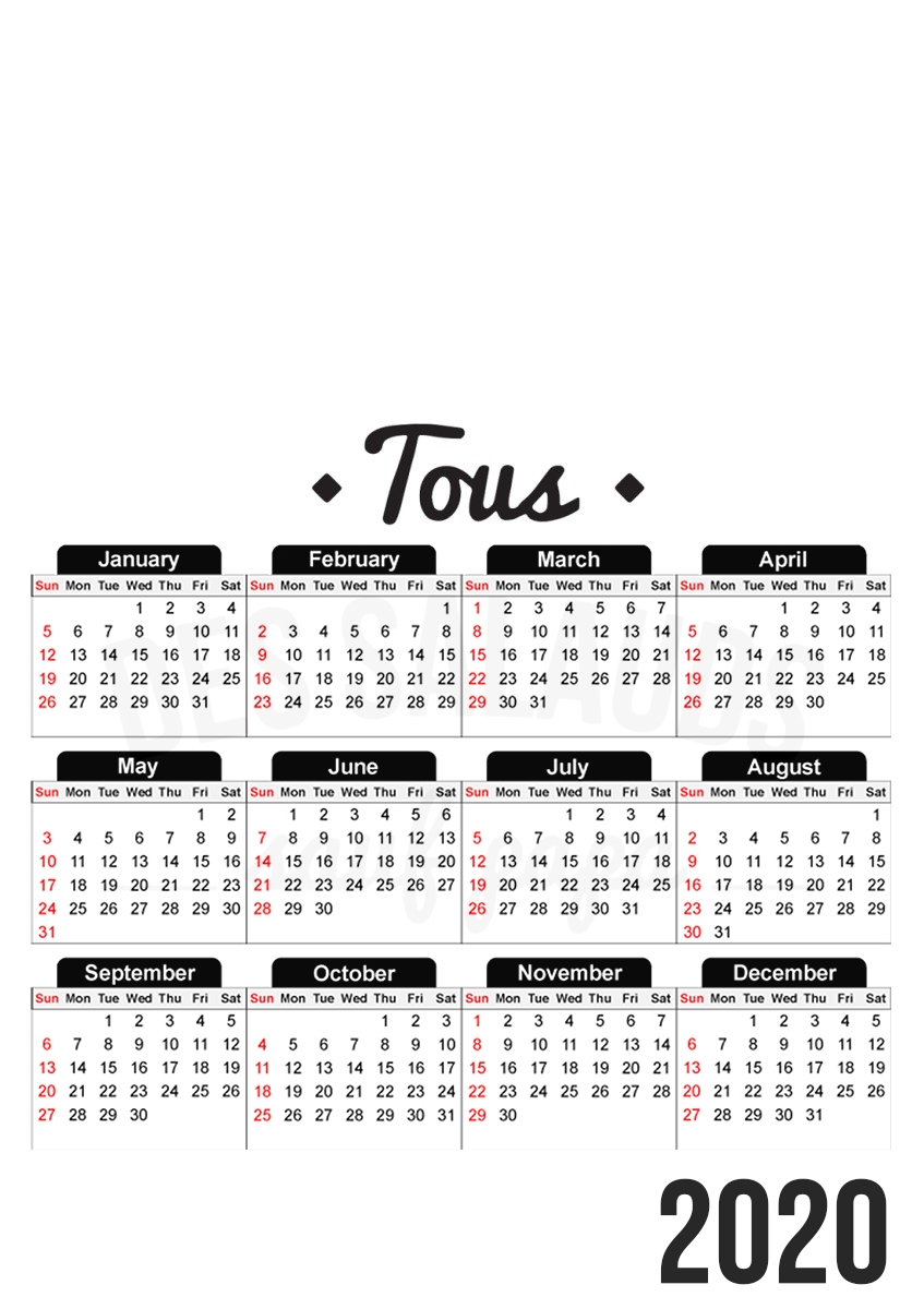  Tous des salauds sauf papa para A3 Photo Calendar 30x43cm