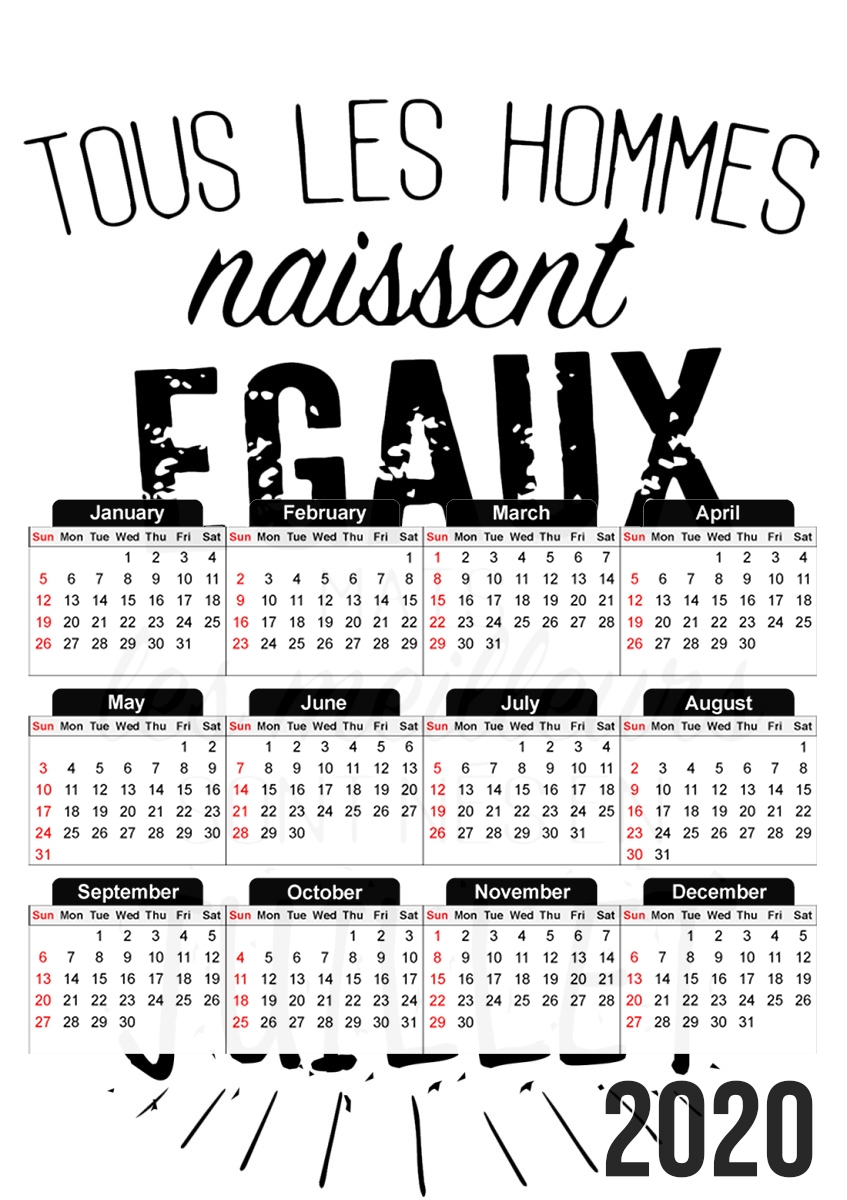  Tous les hommes naissent egaux mais les meilleurs sont nes en Juillet para A3 Photo Calendar 30x43cm