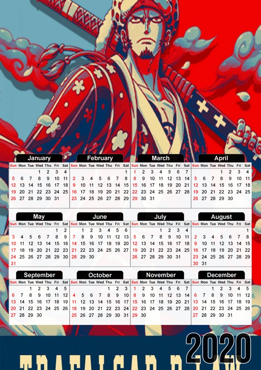  Trafalgar D Law Pop Art para A3 Photo Calendar 30x43cm