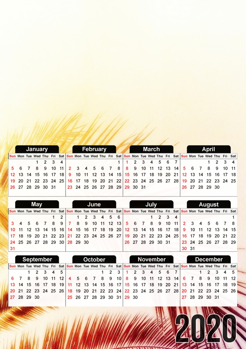  TROPICAL DREAM - RED para A3 Photo Calendar 30x43cm