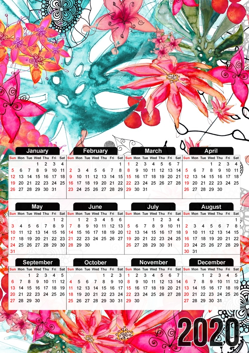  TROPICAL GARDEN para A3 Photo Calendar 30x43cm