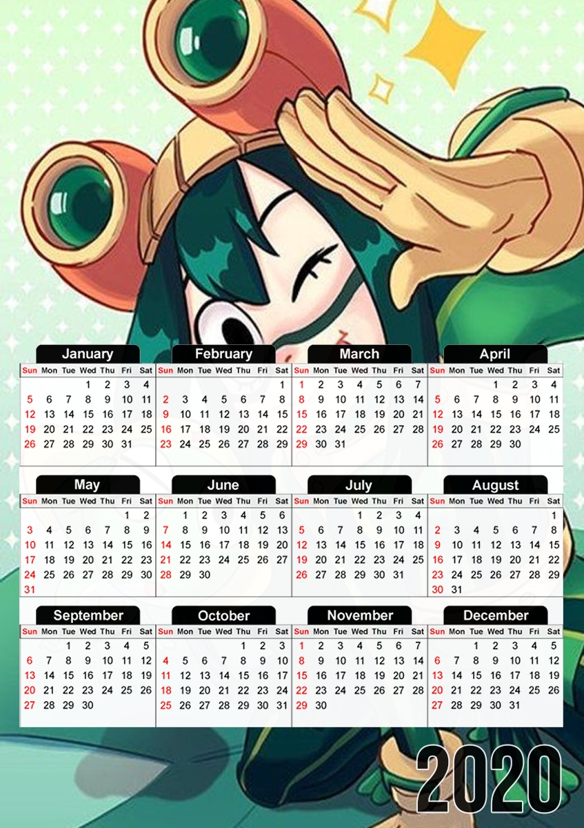  tsuyu  keroro Frog Family para A3 Photo Calendar 30x43cm