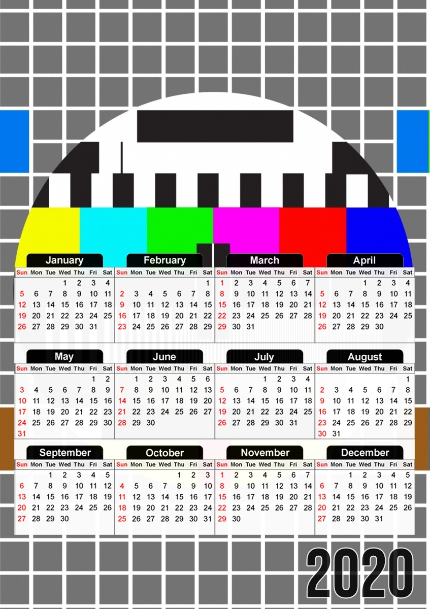  tv test screen para A3 Photo Calendar 30x43cm