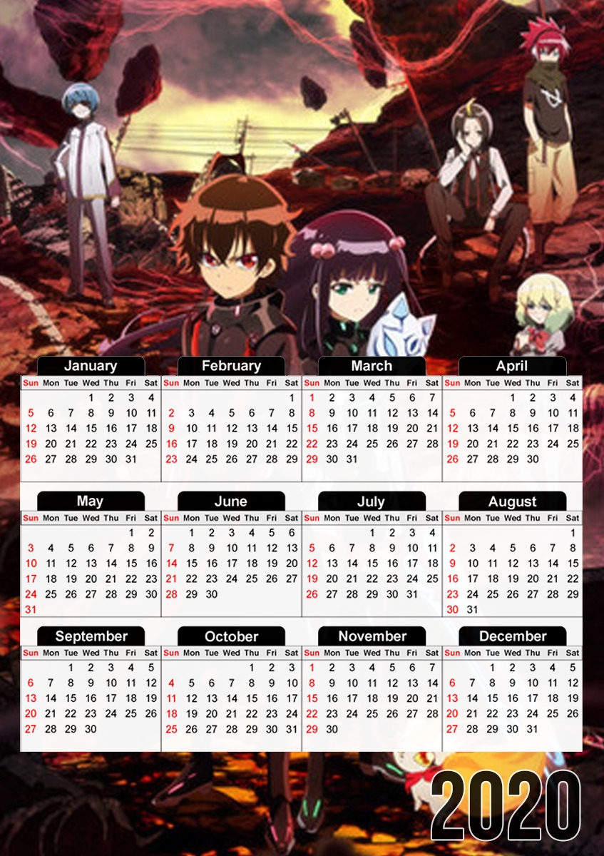  twin star exorcist para A3 Photo Calendar 30x43cm