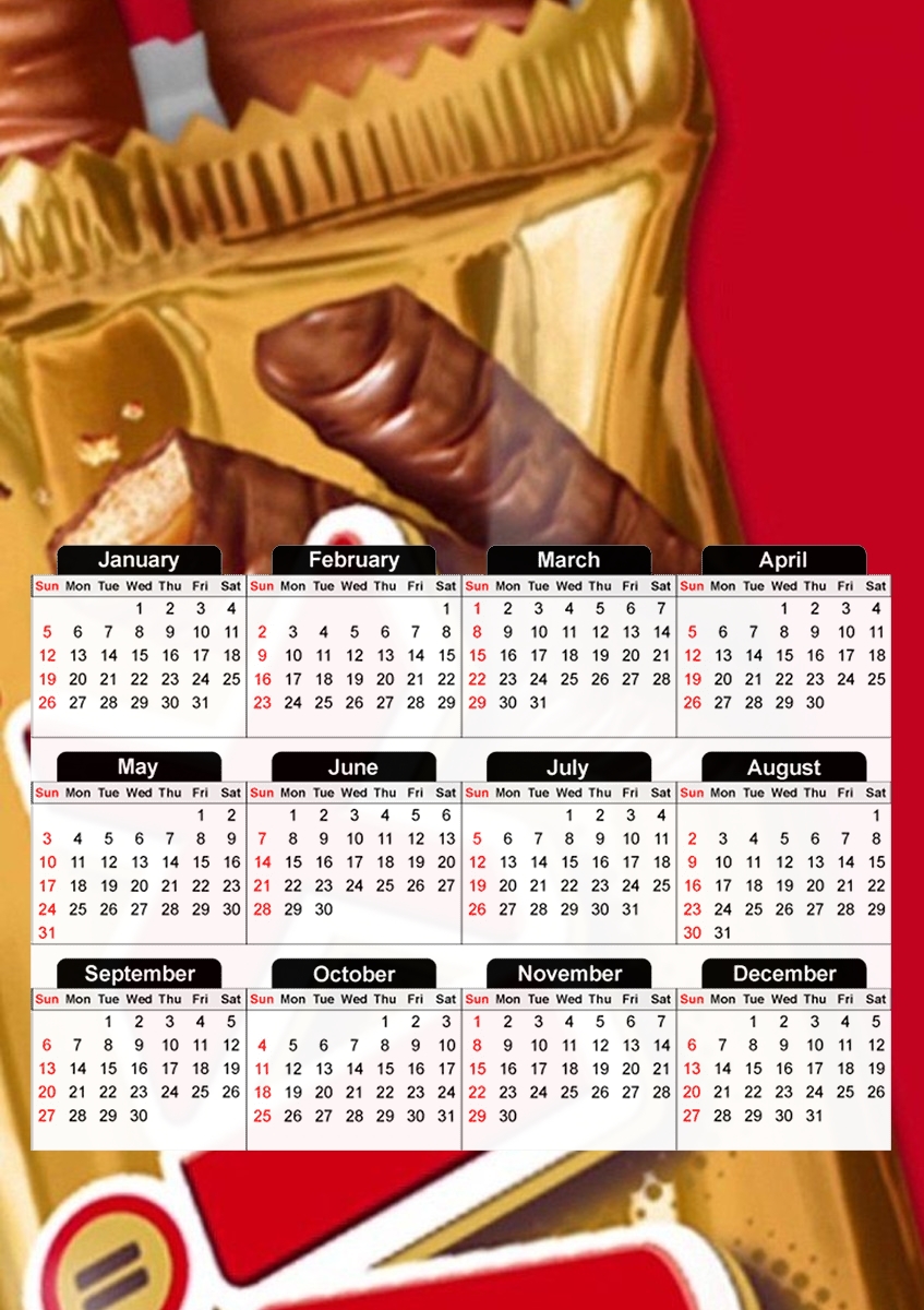  Twix Chocolate para A3 Photo Calendar 30x43cm