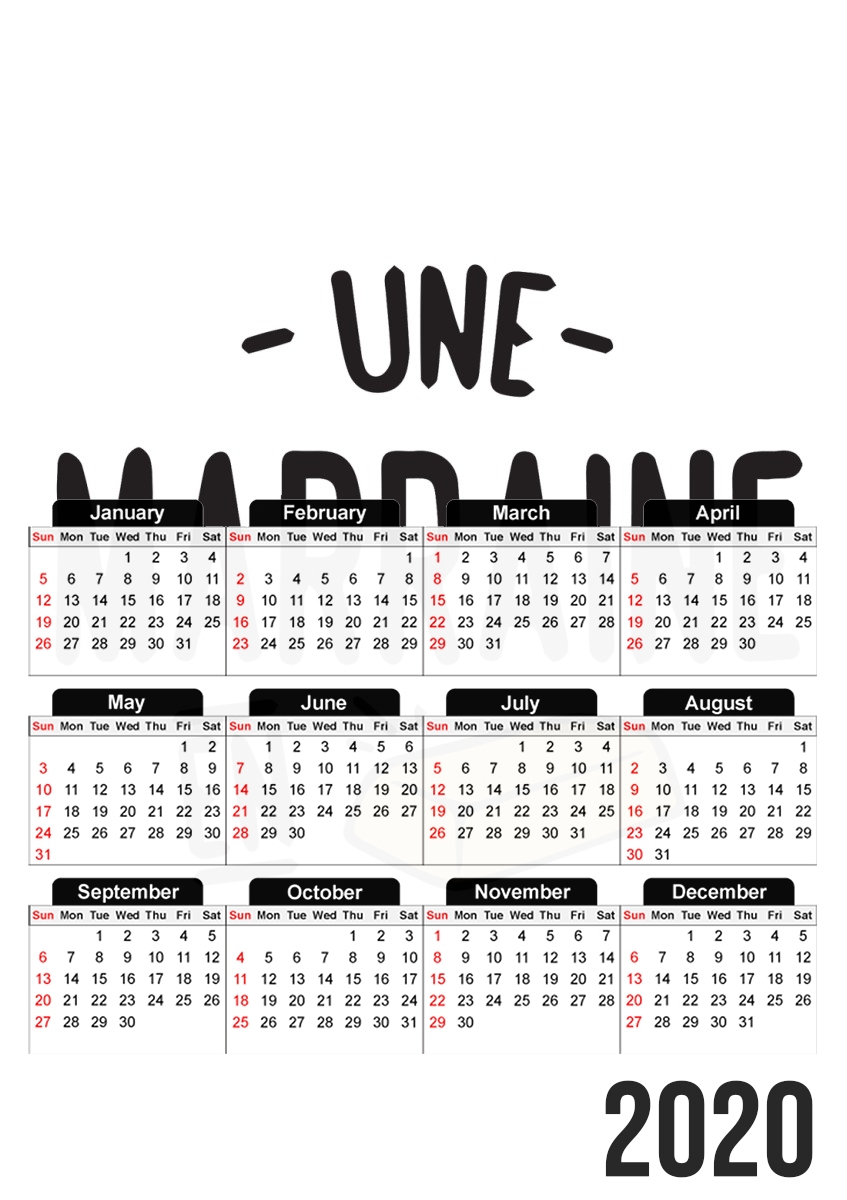  Une marraine en or para A3 Photo Calendar 30x43cm