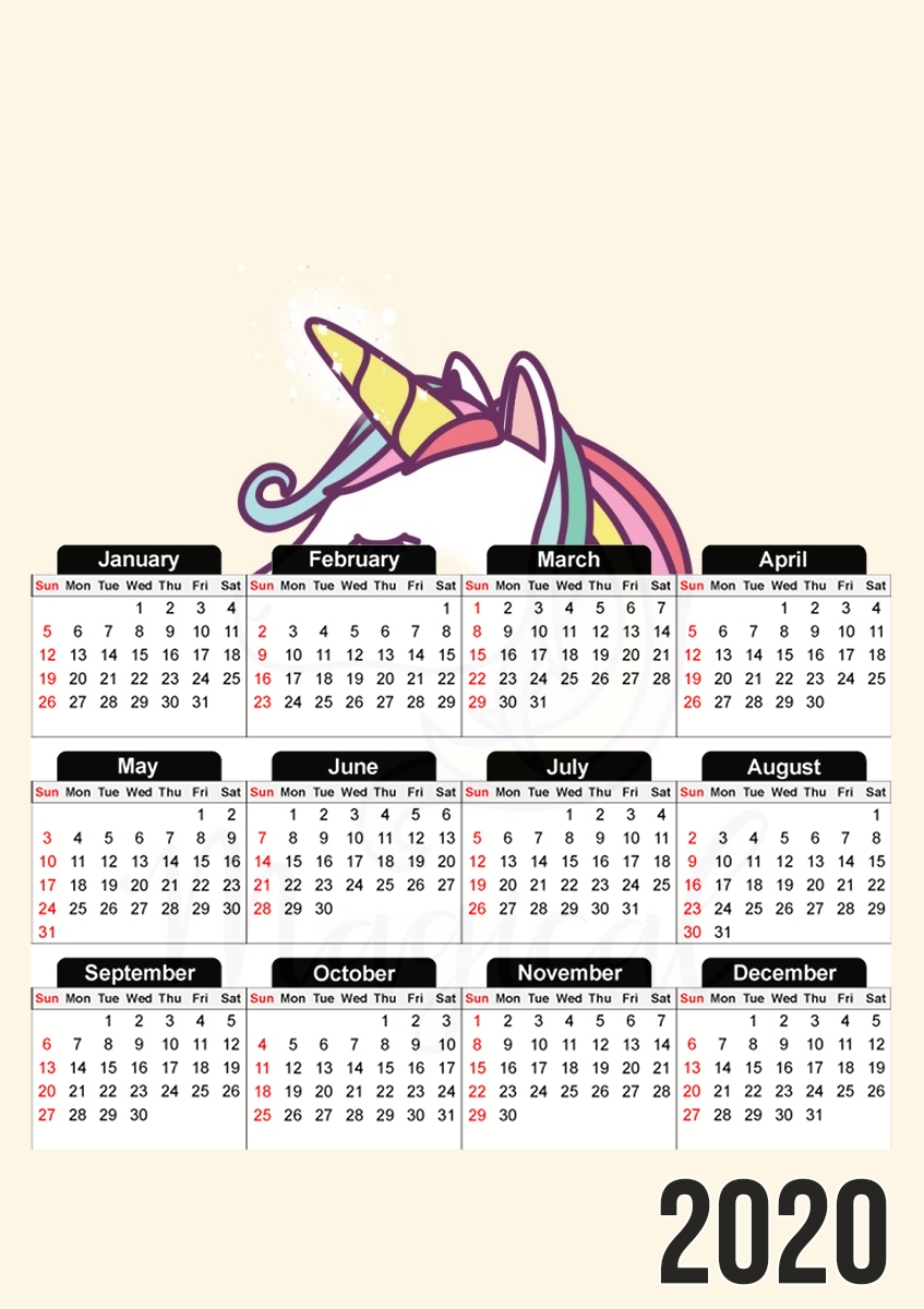  Unicorn Magical para A3 Photo Calendar 30x43cm