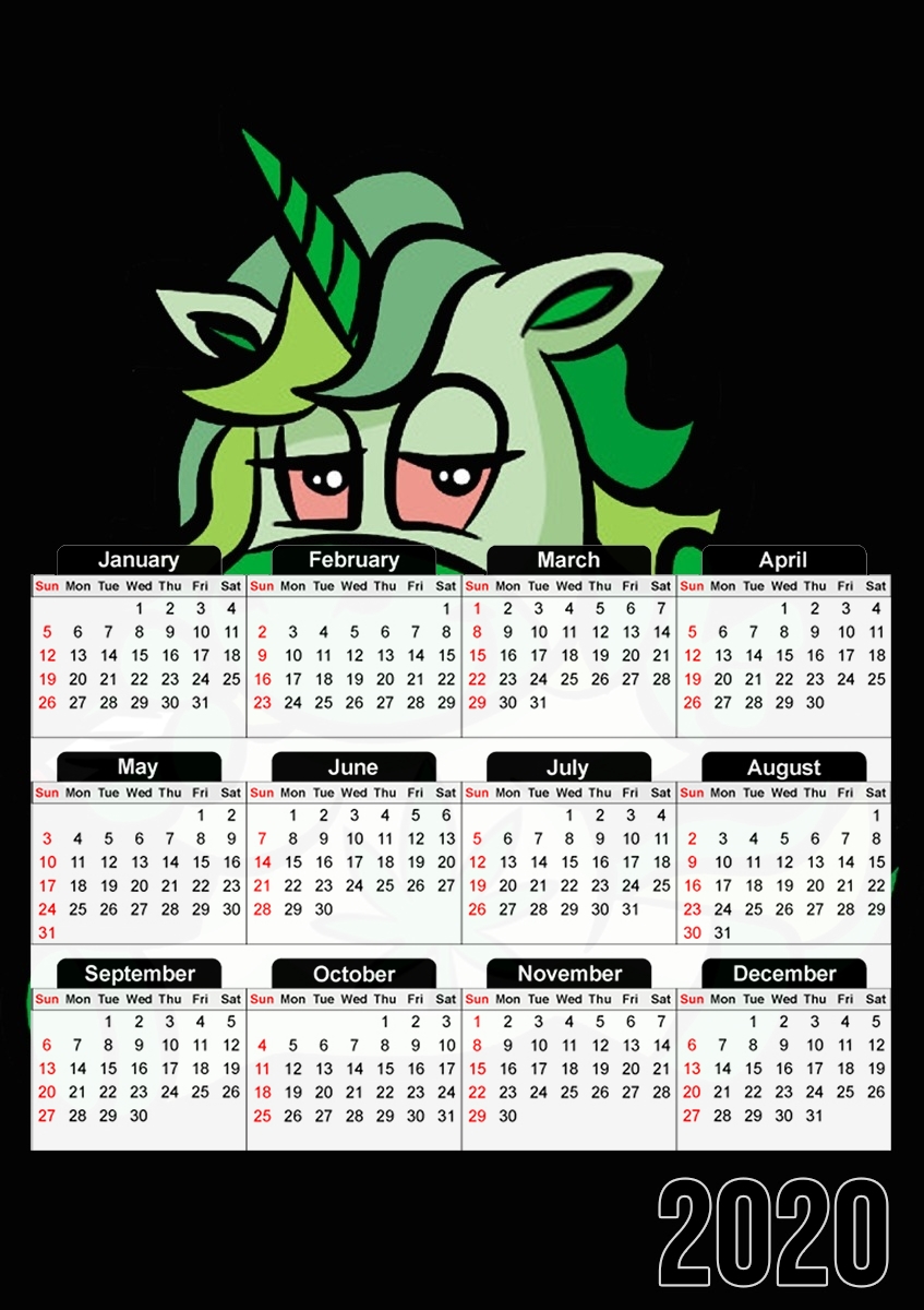  Unicorn weed para A3 Photo Calendar 30x43cm