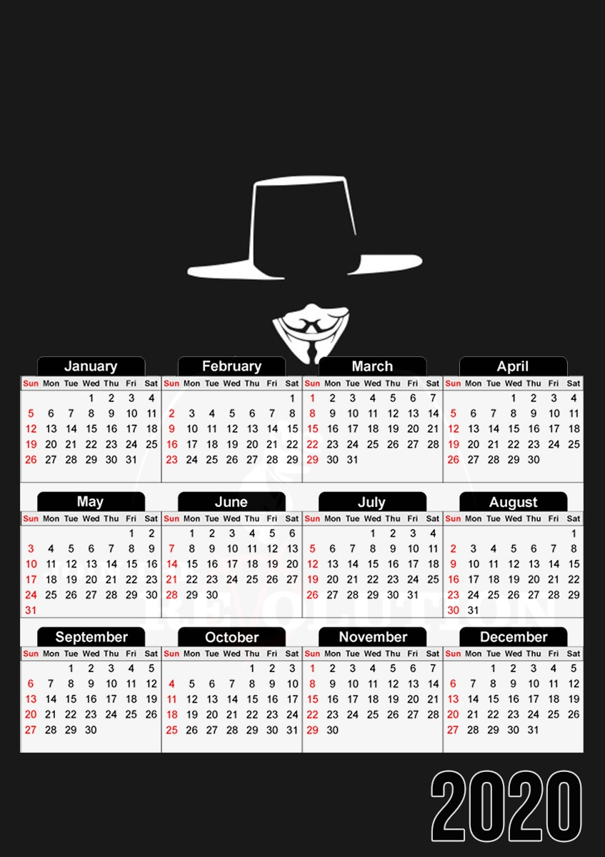  V For Vendetta Join the revolution para A3 Photo Calendar 30x43cm