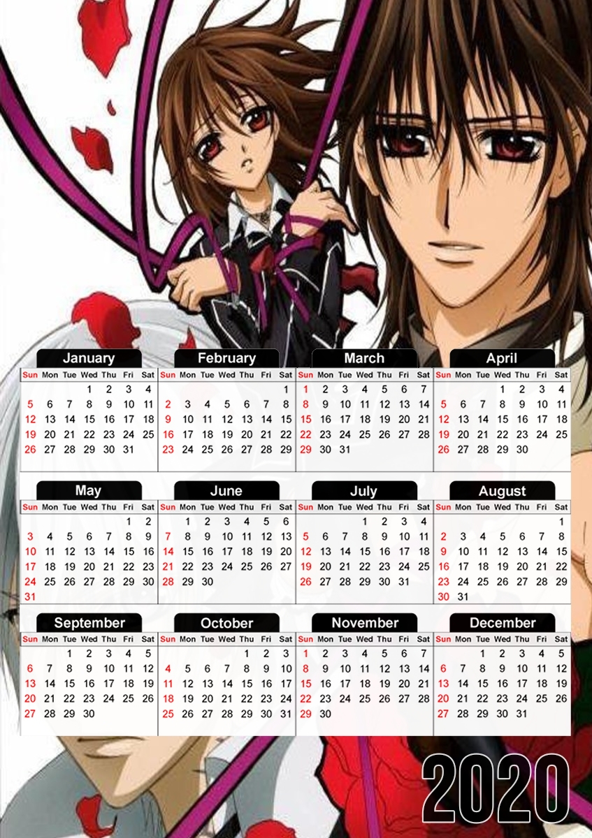  Vampire Knight para A3 Photo Calendar 30x43cm