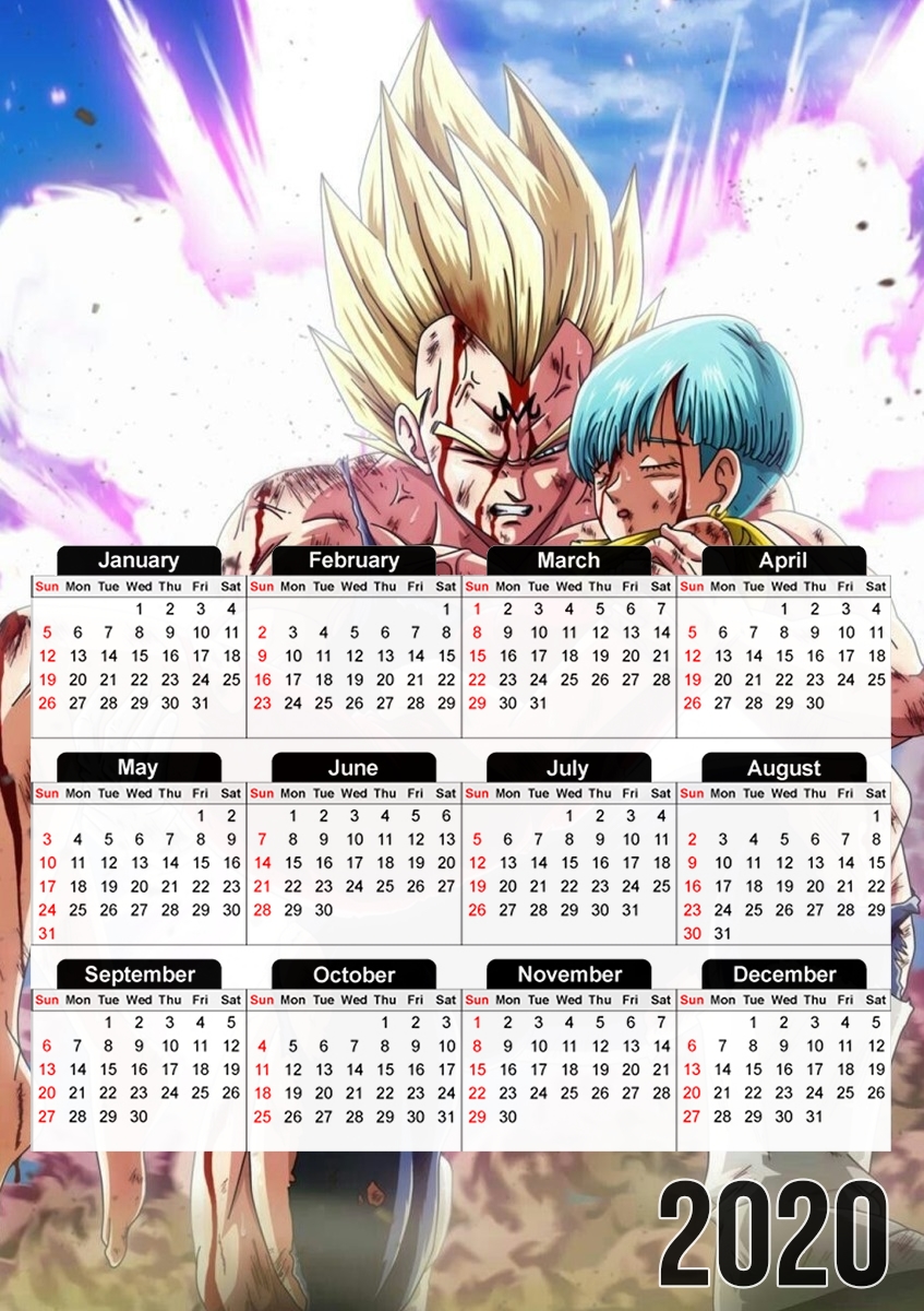  Vegeta And Bulma para A3 Photo Calendar 30x43cm