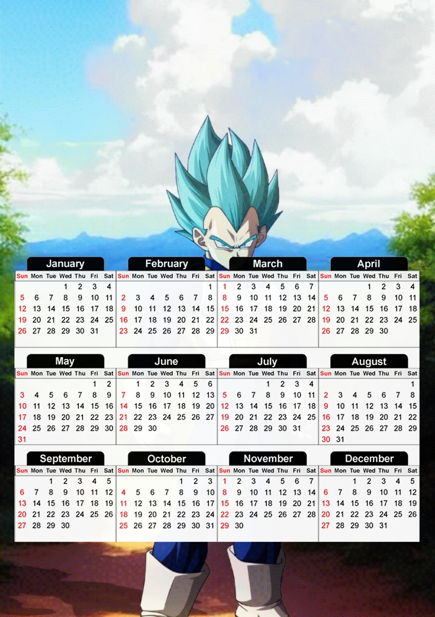  Vegeta on earth para A3 Photo Calendar 30x43cm