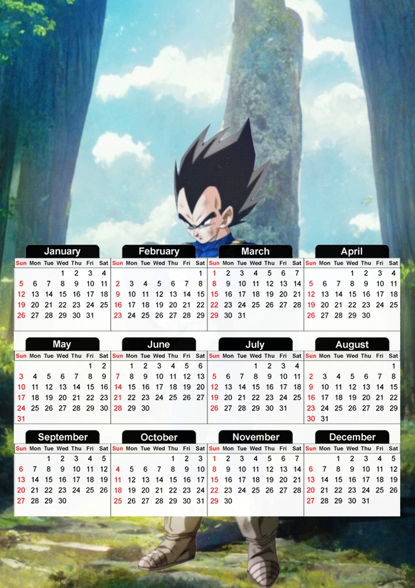  Vegeta ready to fight para A3 Photo Calendar 30x43cm