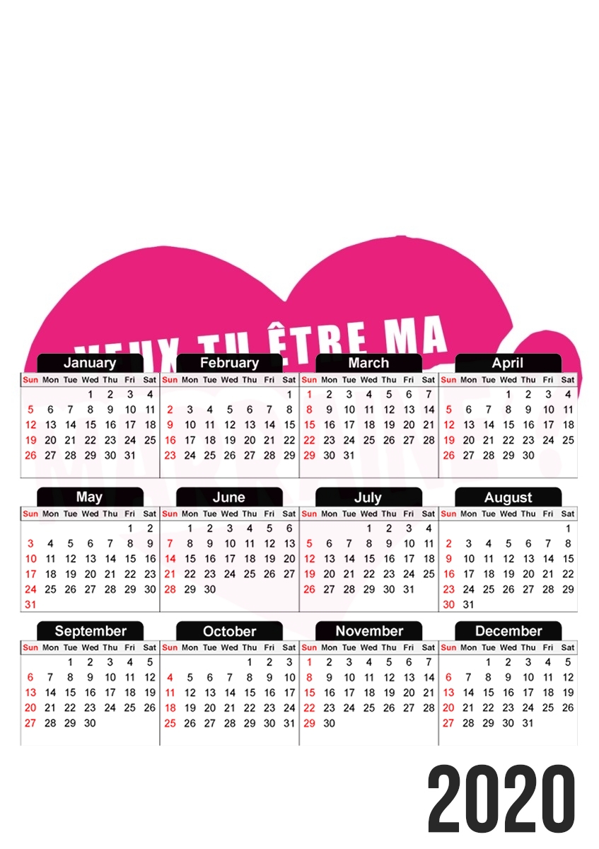  Veux tu etre ma marraine para A3 Photo Calendar 30x43cm