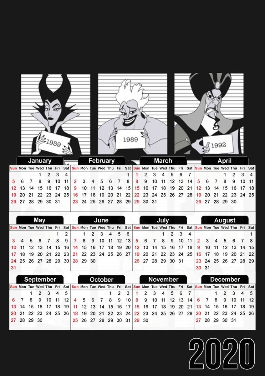  Villains Jails para A3 Photo Calendar 30x43cm