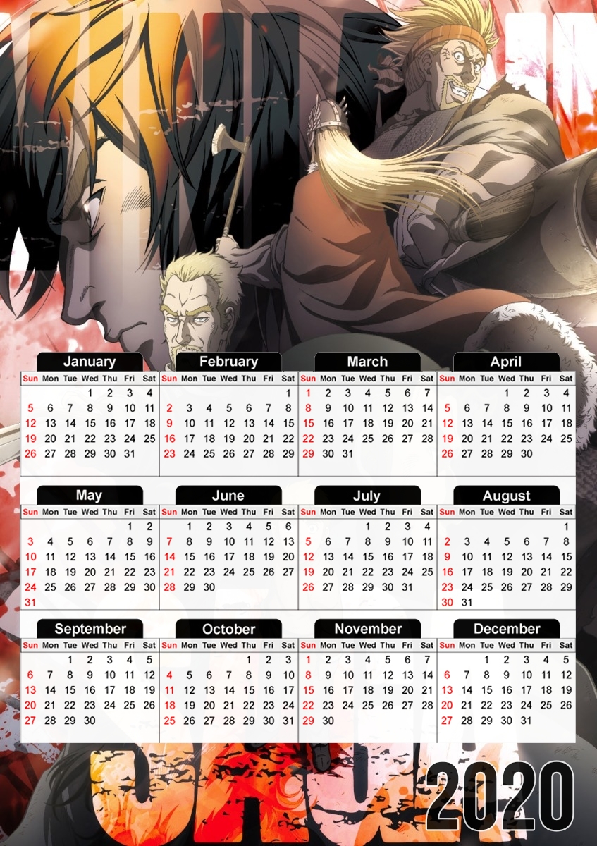  Vinland Saga thorfinn history para A3 Photo Calendar 30x43cm