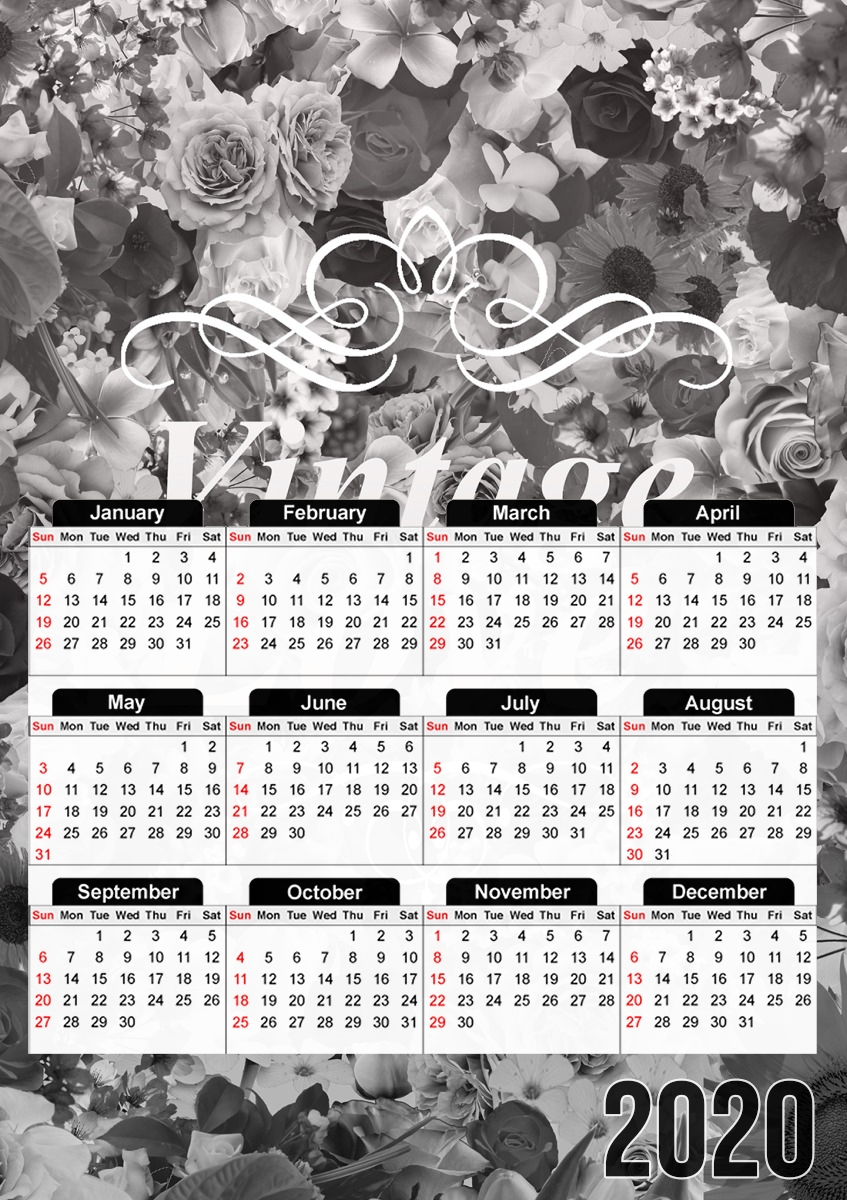  Vintage love in black and white para A3 Photo Calendar 30x43cm