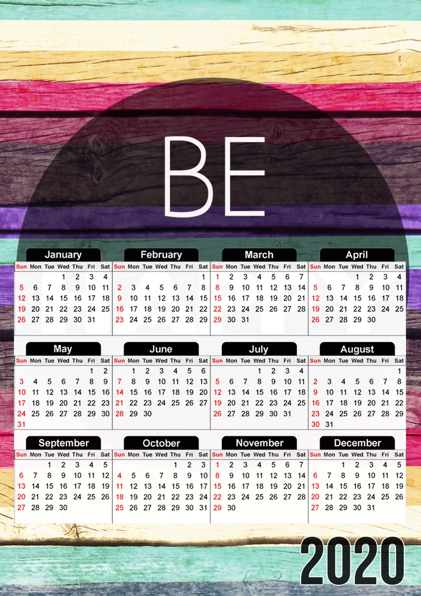  Be Happy para A3 Photo Calendar 30x43cm