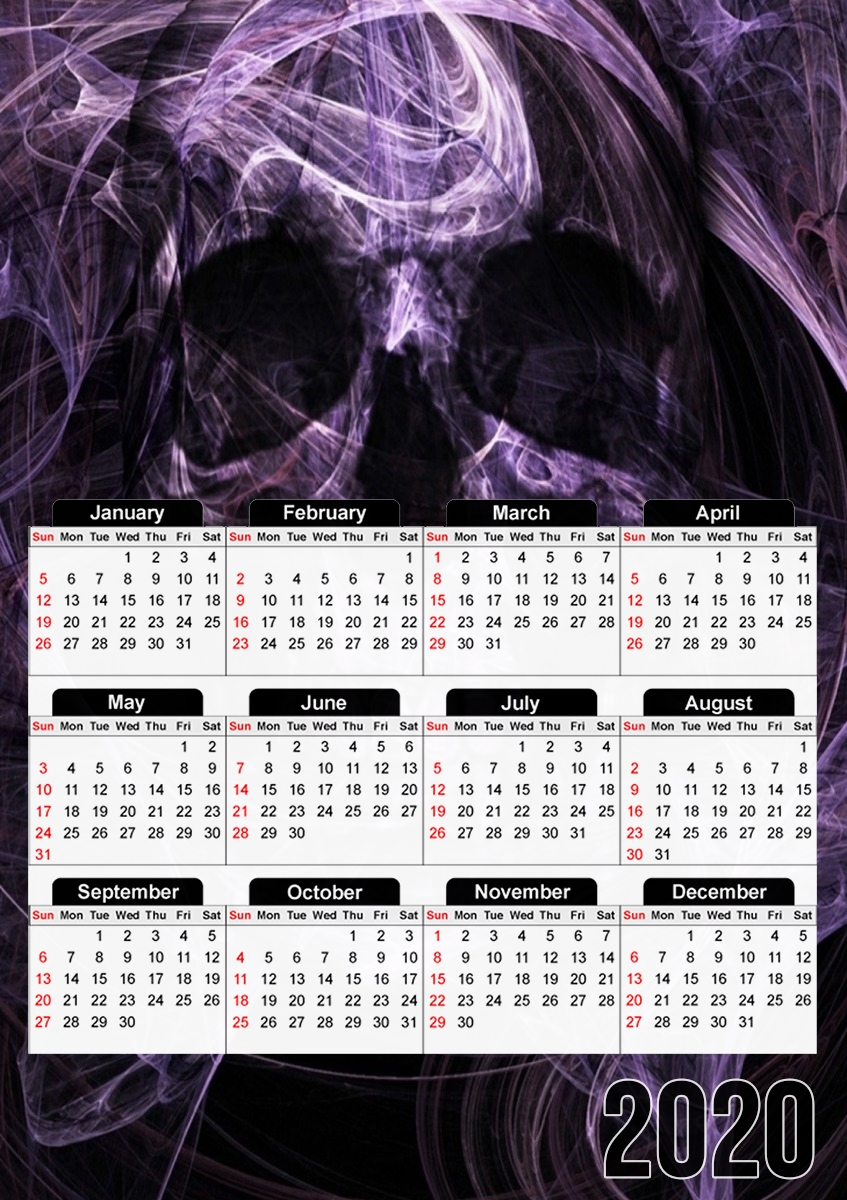  Violet Skull para A3 Photo Calendar 30x43cm