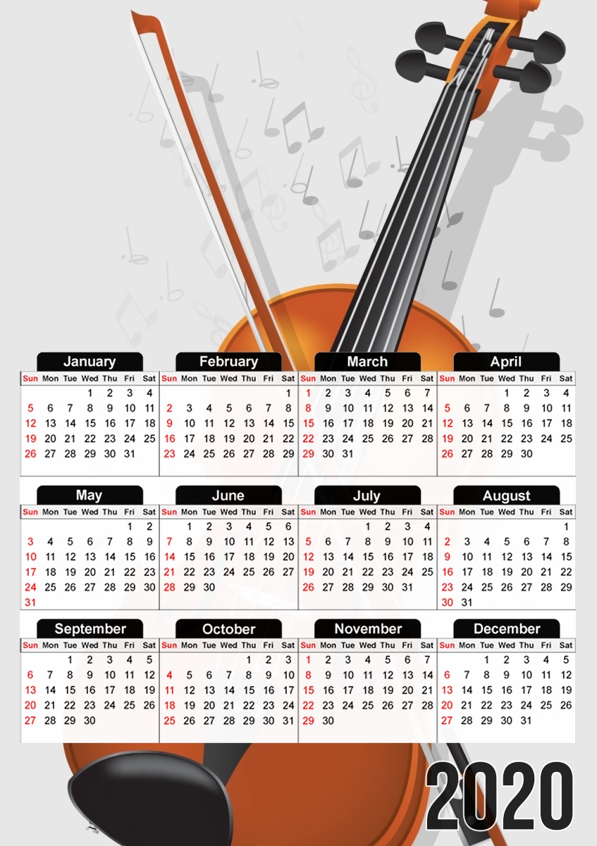  Violin Virtuose para A3 Photo Calendar 30x43cm