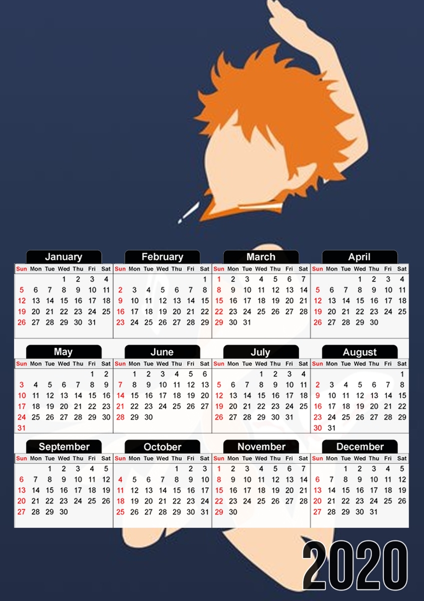  Volleyball Haikyuu Shoyo Hinata para A3 Photo Calendar 30x43cm