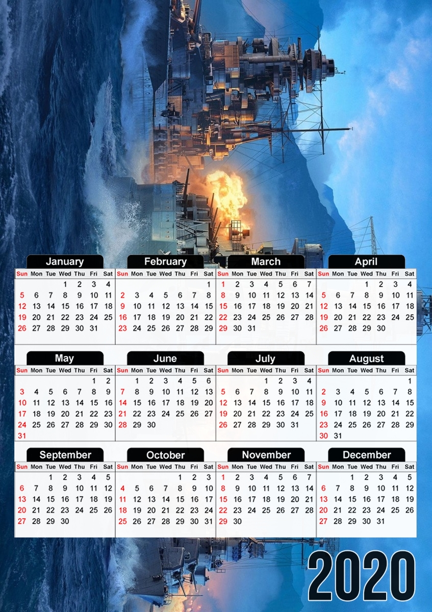  Warships para A3 Photo Calendar 30x43cm