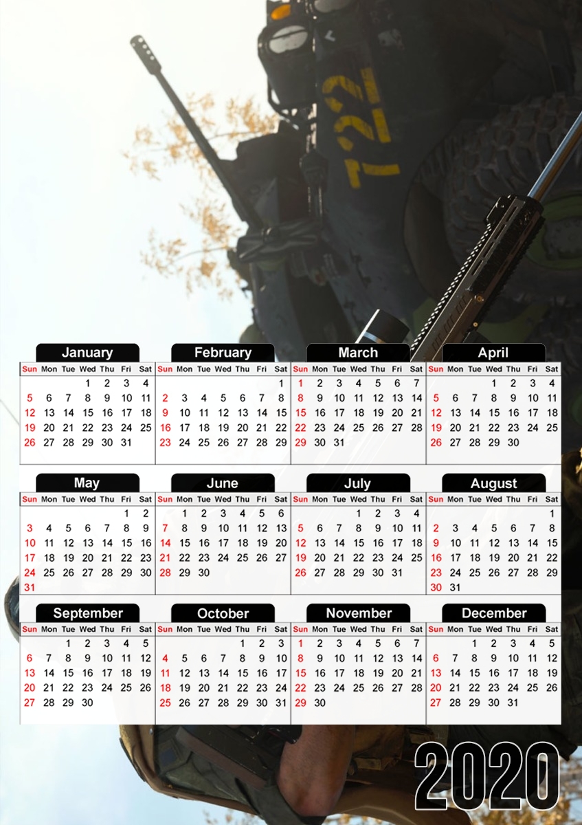  Warzone Ghost Art para A3 Photo Calendar 30x43cm