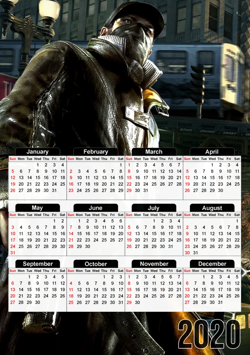  Watch Dogs Everything is connected para A3 Photo Calendar 30x43cm