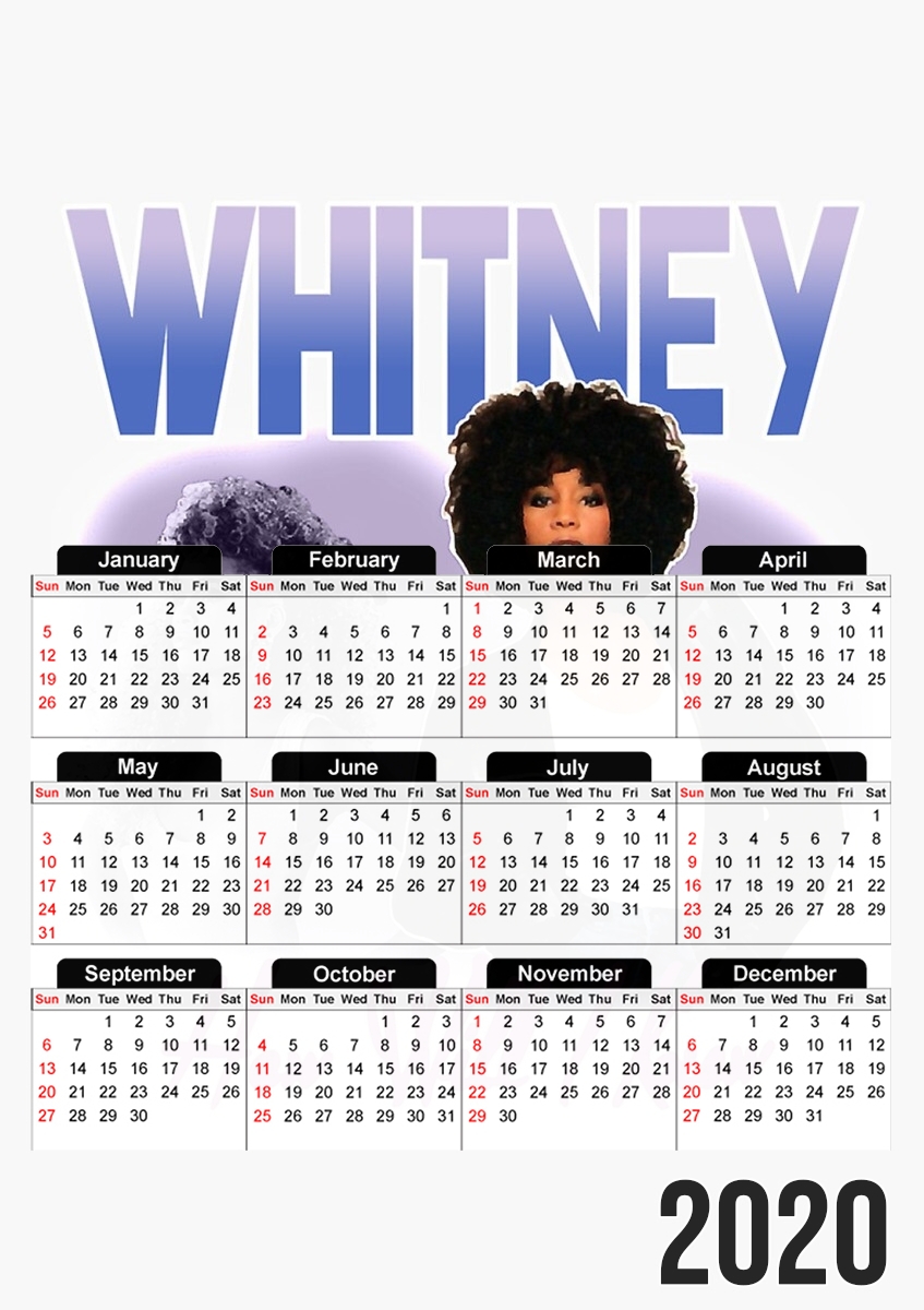  whitney houston para A3 Photo Calendar 30x43cm