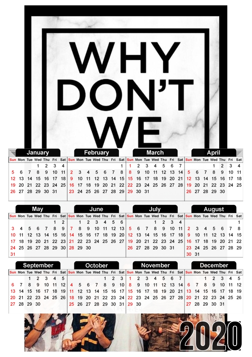  Why dont we para A3 Photo Calendar 30x43cm