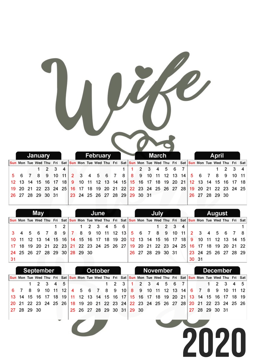  Wife Mom Boss para A3 Photo Calendar 30x43cm